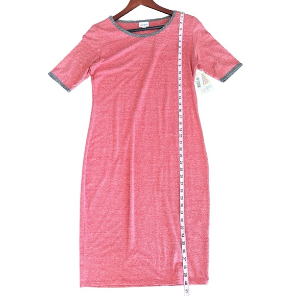 LulaRoe NWT Julia Heather Red T-shirt Dress Medium - Picture 6 of 8